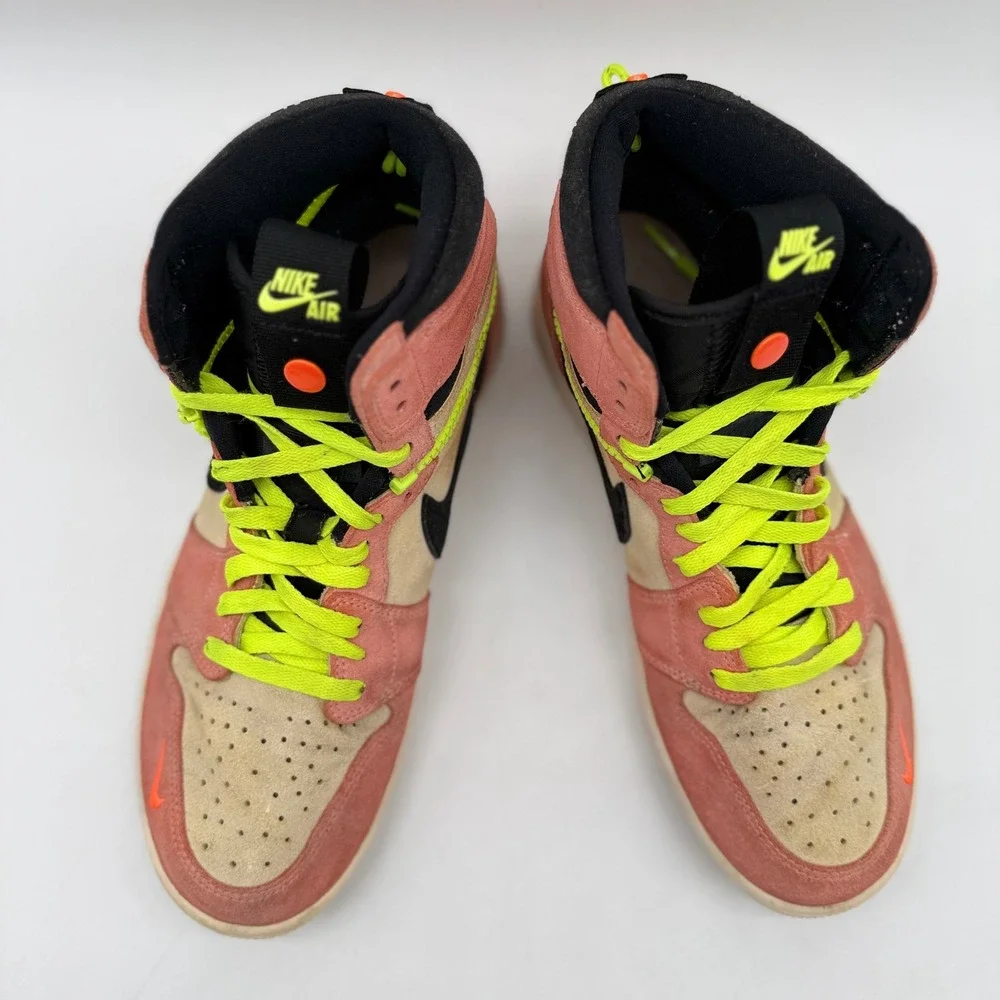 Nike Air Jordan 1 Mens 10 High Switch Peach Neon Yellow CW6576-800